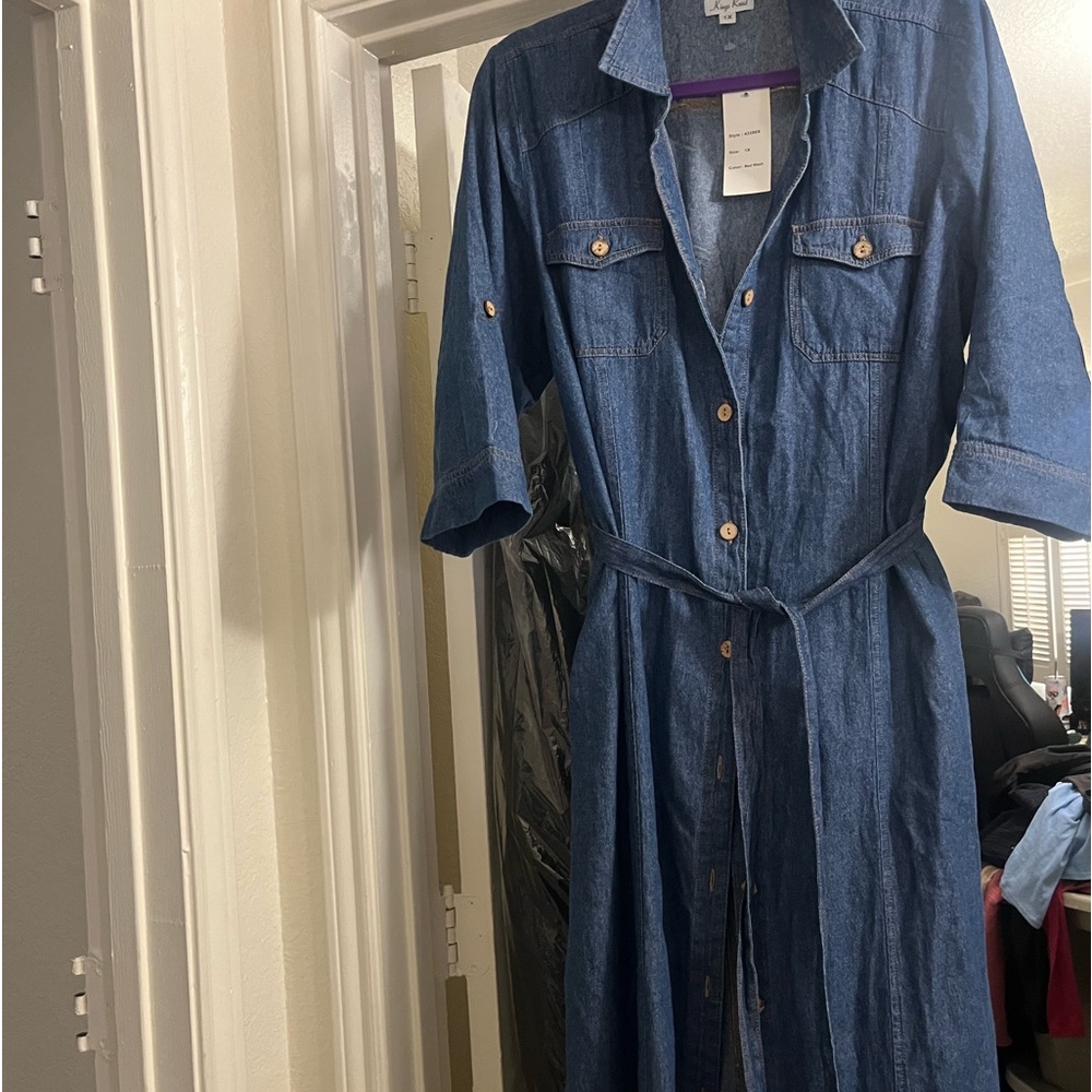 NWOT Denim Button up Dress